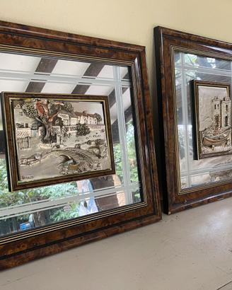 COPPIA QUADRI ARGENTO E RADICA MADE IN ITALY