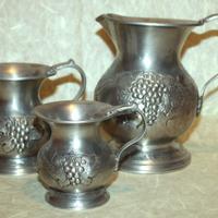 Set 3 CARAFFE in peltro 950 -Italia anni 60/70