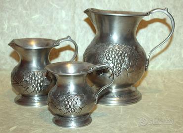 Set 3 CARAFFE in peltro 950 -Italia anni 60/70