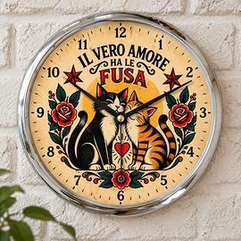 orologio da parete con gatti 