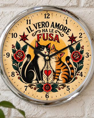orologio da parete con gatti 