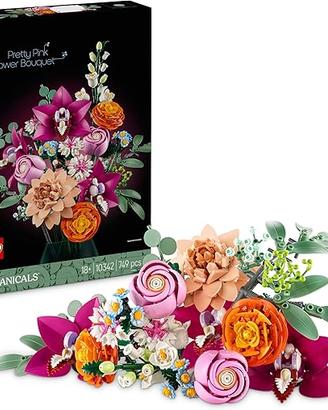 LEGO Botanicals Bouquet di Fiori Rosa, Kit Modelli