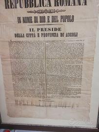 Manifesto Repubblica Romana 1849