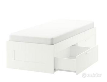 Letto singolo IKEA BRIMNES con cassettoni e doghe