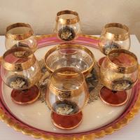 Vassoio+calici in cristallo