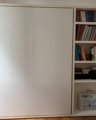 Letto matrimoniale a scomparsa CLEI con libreria