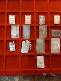 Lingotti argento puro 155 grammi no monete lotto