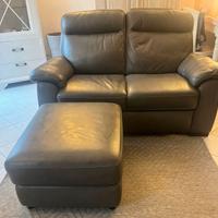 Divano in pelle Diavani&Divani by Natuzzi + Pouf