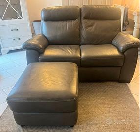 Divano in pelle Diavani&Divani by Natuzzi + Pouf