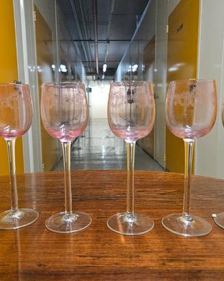 6 Bicchieri da vino rosa cipria