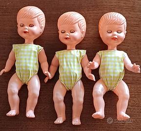 3 bambolotti Anni 50, celluloide e plastica.