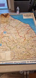 Mappa autentica e vintage Umbria Marche