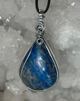 Ciondolo in lapislazzuli in Tecnica wire