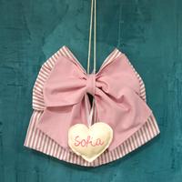 fiocco nascita cotone personalizzabile rosa neonat