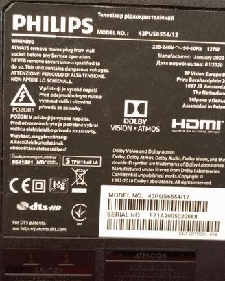 Schede complete per TV Philips 43PU56554