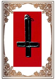 CIONDOLO *NUOVO* SMALTATO NERO *ESOTERICO GOTICO*