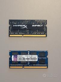 HyperX e Kingston 8Gb (2 x 4Gb) PC3L-12800S DDR3L