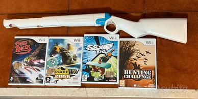 Wii fucile accessorio + 4 giochi