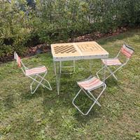 Set pieghevole tavolo - sedie da picnic vintage