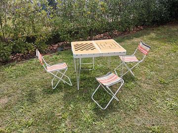 Set pieghevole tavolo - sedie da picnic vintage