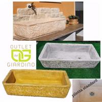 Lavello rustico lavabo vasca cemento giardino