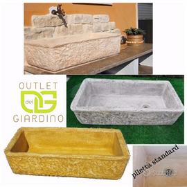Lavello rustico lavabo vasca cemento giardino