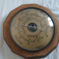 Antico barometro in legno e ottone