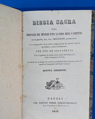 libro antico  la sacra bibbia 