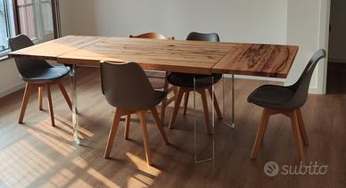 pack 4 sedie grigie stile scandinavo 