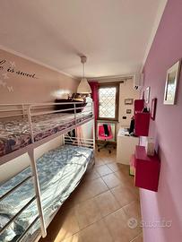 Letto a castello Ikea in metallo bianco 90x200