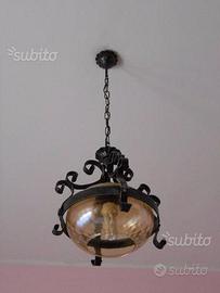 Lampadario ferro battuto