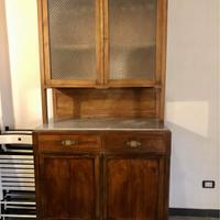 Credenza anni 30 in castagno e marmo