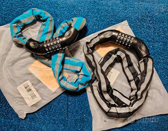 Set Due lucchetti Bici azzurro e nero Nuovi