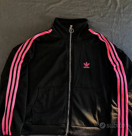 Felpa Adidas nera rosa emo vintage y2k
