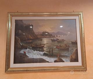 Quadro grande pescatori in mare
