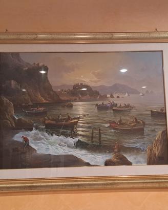 Quadro grande pescatori in mare