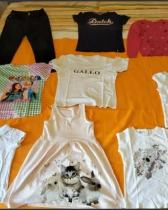 set 9 vestiti bambina 7-8 anni varie marche 
