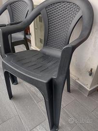2 poltroncine da balcone/ giardino grigio scuro