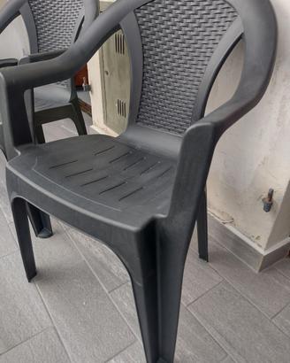 2 poltroncine da balcone/ giardino grigio scuro