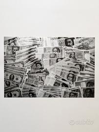 Stampa fotografica banconote vintage 45x30 cm quad