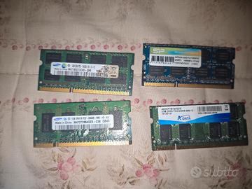 4 ram per portatile ben tenute. funzionanti 