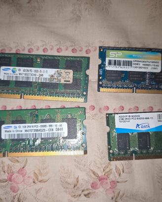 4 ram per portatile ben tenute. funzionanti 