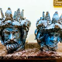teste di moro di ceramica di Caltagirone 43x35 