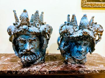 teste di moro di ceramica di Caltagirone 43x35 