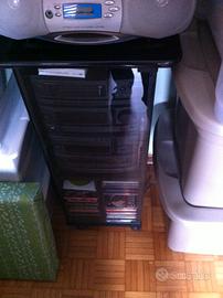 Mobiletto portatile per tv e stereo nero in legno