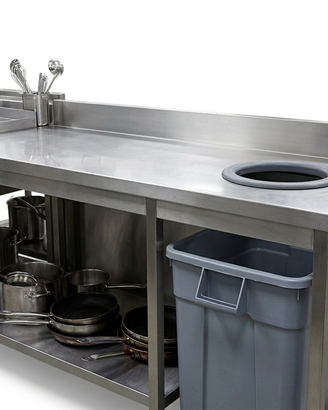 Banco da lavoro con foro bidone - 140x70x85 cm