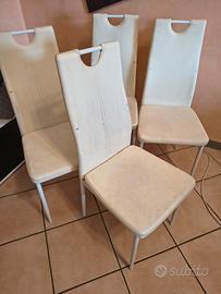 set 4 sedie in finta pelle 