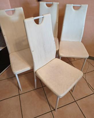 set 4 sedie in finta pelle 