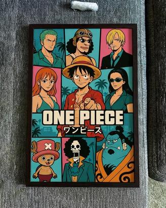 Quadro + Cornice formato A4 ONE PIECE cartoon