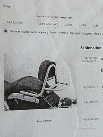 Schienalino cromato portapacchi per triumph 
